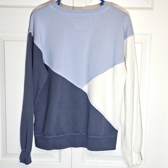 Abercrombie & Fitch Soft A&F Collection Colorblock Blue White Sweatshirt Small - Picture 6 of 7